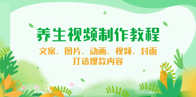 养生视频制作教程，文案、图片、动画、视频、封面，打造爆款内容-新时光资源网