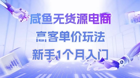 咸鱼无货源电商，高客单价玩法，新手1个月入门-新时光资源网