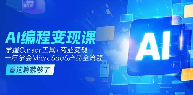 AI编程变现课：掌握Cursor工具+商业变现，一年学会MicroSaaS产品全流程-新时光资源网