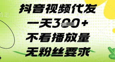抖音视频代发一天3张+，不看播放量，无粉丝要求【揭秘】-新时光资源网
