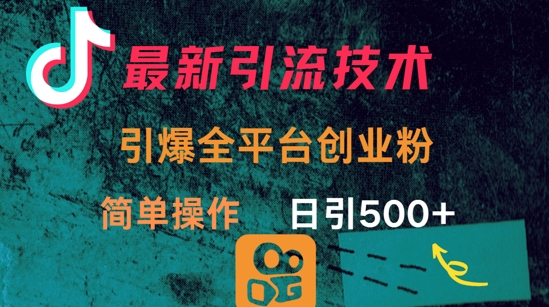 最新引流方法，引爆全平台的一个创业粉，简单操作日引300+-新时光资源网