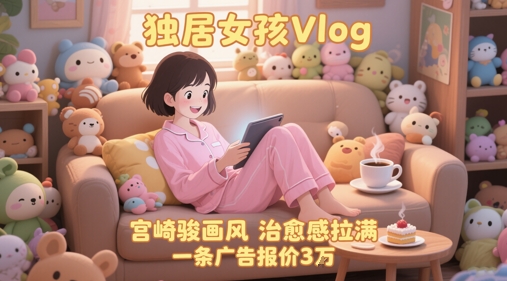 单个账号涨粉71W！用AI制作独居女孩Vlog，宫崎骏画风，治愈感拉满，一条广告报价3W-新时光资源网