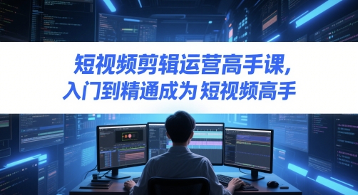 短视频剪辑运营高手课，入门到精通成为短视频高手-新时光资源网