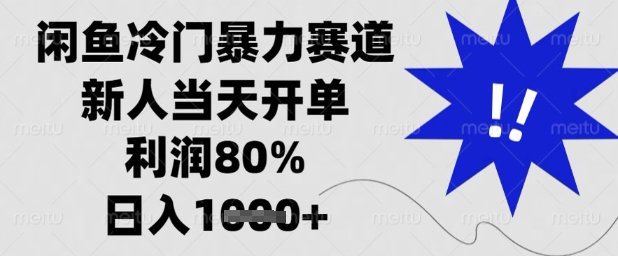 闲鱼冷门暴力赛道，新人当天开单，利润80%，日入1k+【揭秘】-新时光资源网