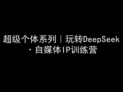 超级个体系列，玩转DeepSeek·自媒体IP训练营，deepseek教程-新时光资源网